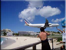 Air France landing at Maho St Martin Beaches St Maarten Beaches Sint Maarten Beaches Saint Martin Beaches